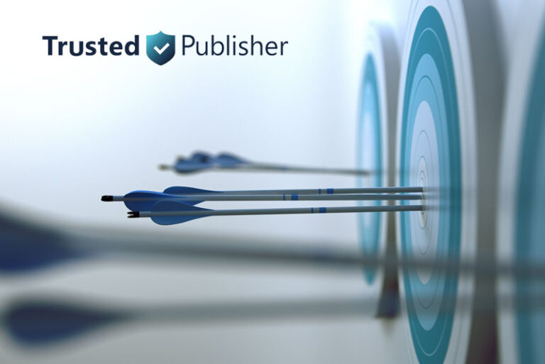Mehrere Pfeile treffen präzise ins Ziel – Symbol für Advertiser, die mit Trusted Publisher gezielt auf Qualität, Transparenz und verlässliche E-Mail-Versender setzen, um ihre Kampagnen erfolgreich zu platzieren.
